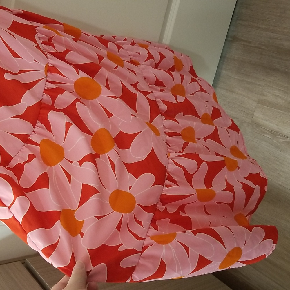 BTFBM Bright & Vibrant Medium Floral One Shoulder Flowy Spring Summer Maxi Dress - Picture 9 of 12